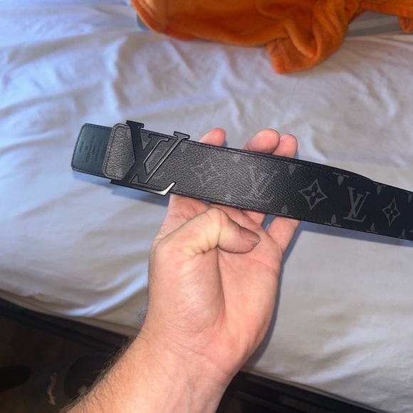 Men's Black Leather Belt - Picture 3 of 4